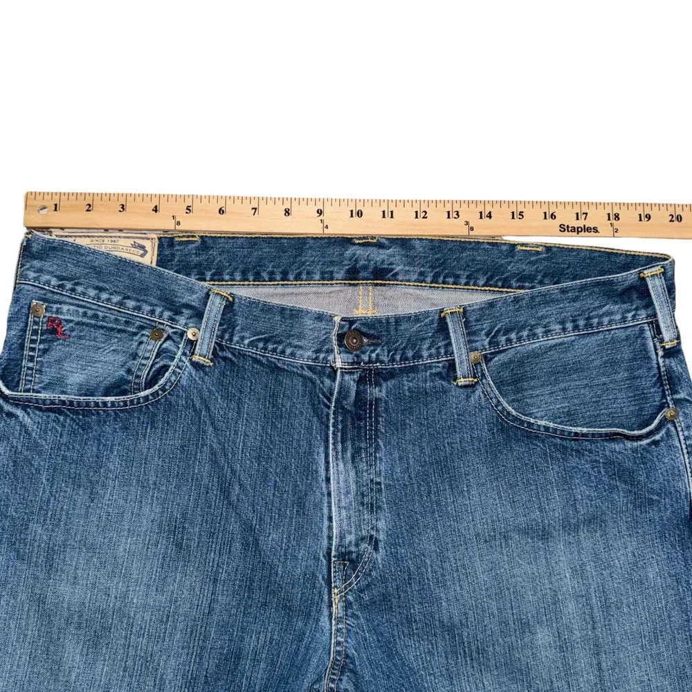 Polo Ralph Lauren Mens 38x34 Authentic Dungarees Straight Leg Jeans Blue‎ Denim